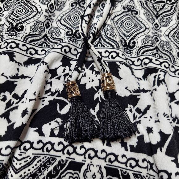 White House Black Market Multiprint Boho Style Drop Waist Dress - Picture 7 of 11